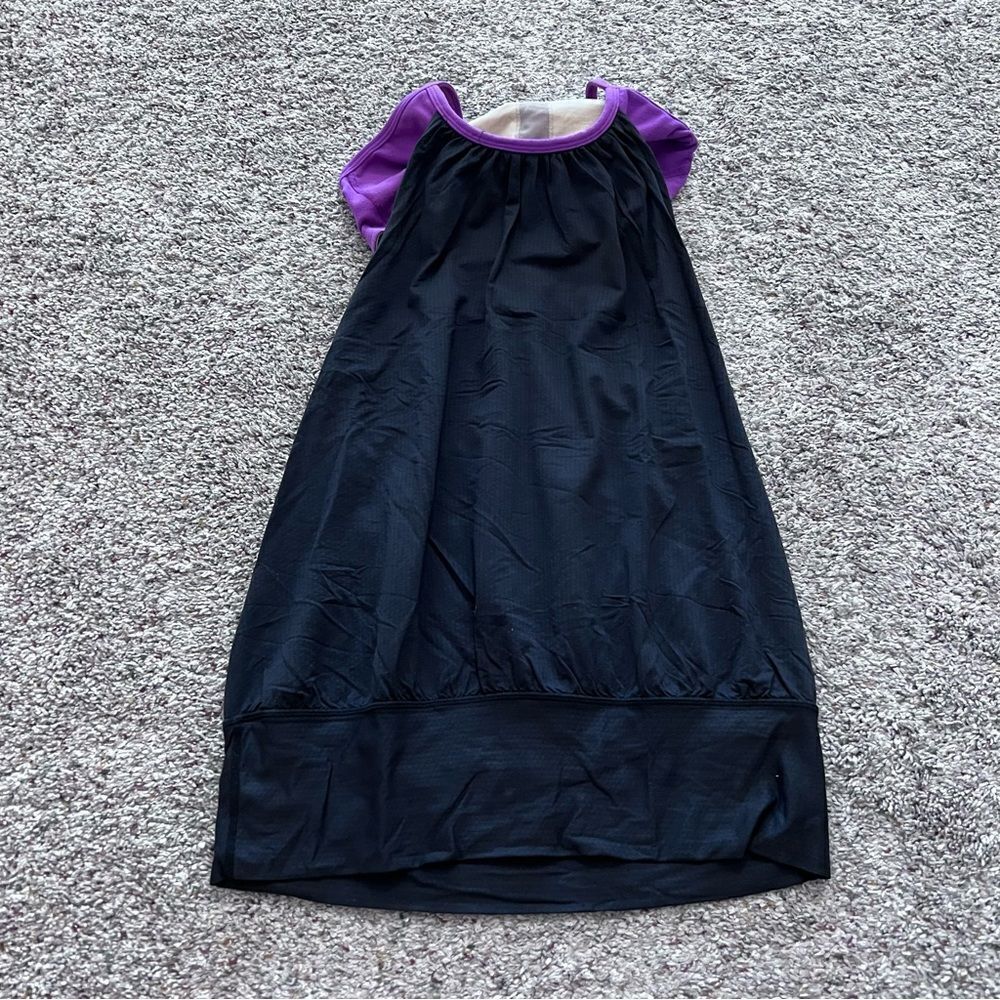 Lululemon No Limits Built In Bra Tank Top Black Purple Size 4